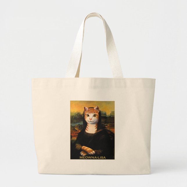 Bolsa Tote Grande Saco de Meowna Lisa (Frente)