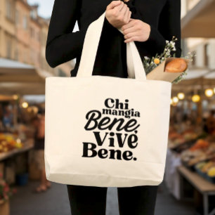Bolsa Tote Grande Saco de Mercado de Provérbio Italiano