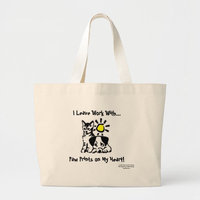 Bolsa Tote Grande Saco de PawPrints (Frente)
