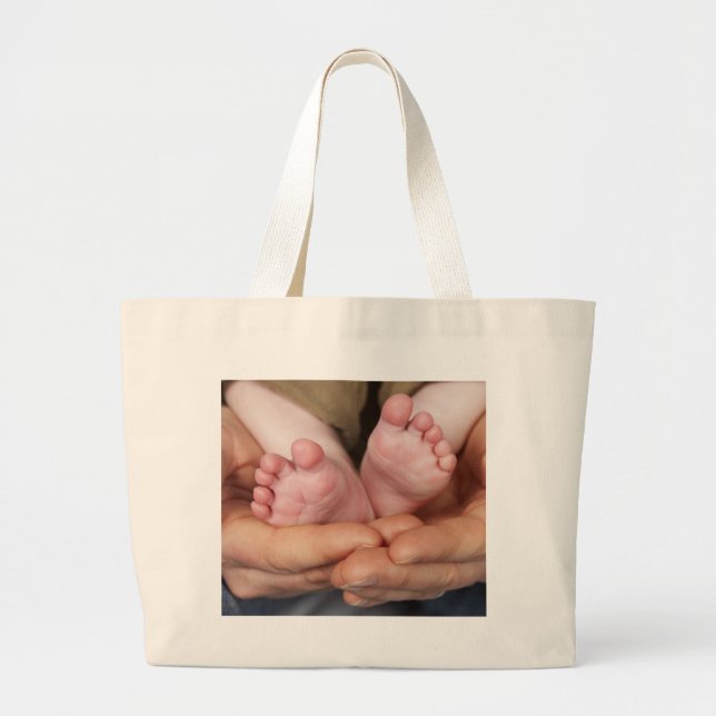 Bolsa Tote Grande Saco de pés do bebê (Frente)