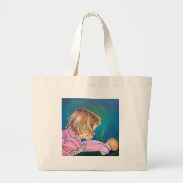 Bolsa Tote Grande Saco de pijama rosa (Frente)