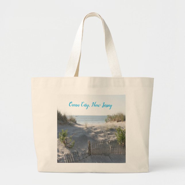 Bolsa Tote Grande Saco de Praia de Ocean City, Nova Jersey (Frente)