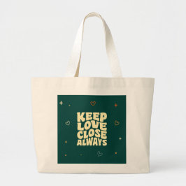 Bolsa Tote Grande Saco de Tipografia Romântica Presente de Dia dos N