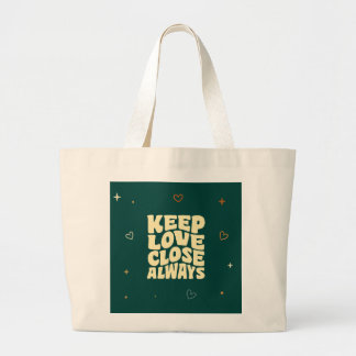 Bolsa Tote Grande Saco de Tipografia Romântica Presente de Dia dos N