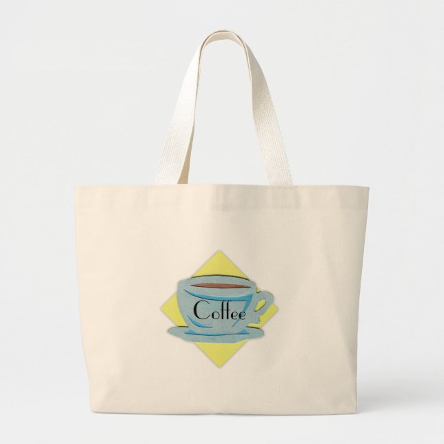 Bolsa Tote Grande Saco de Toalha de Café (Frente)
