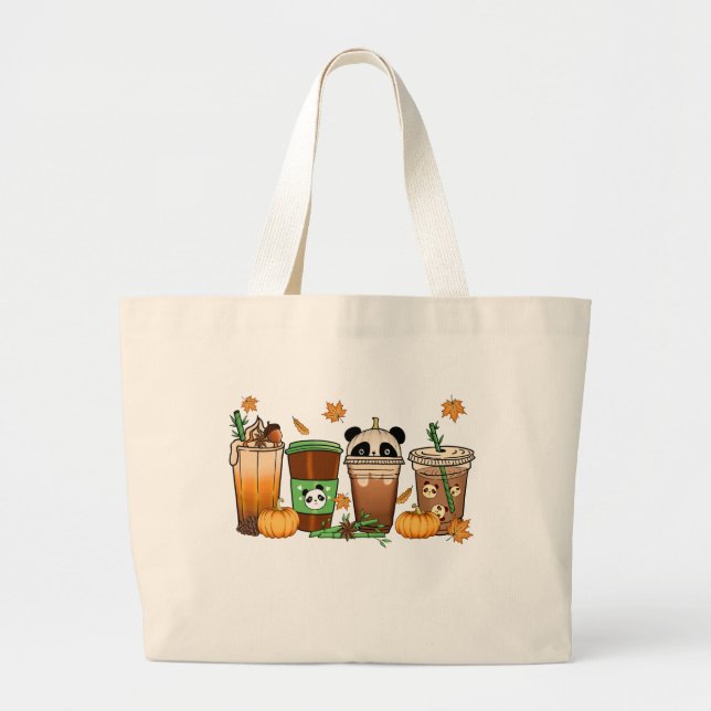 Bolsa Tote Grande Saco de Toalha de Café de Panda (Frente)