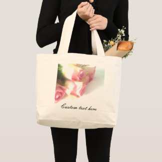 Bolsa Tote Grande Saco de toalha de casamento jumbo com foto rosa ro