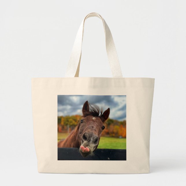 Bolsa Tote Grande Saco de toalha de cavalo (Frente)