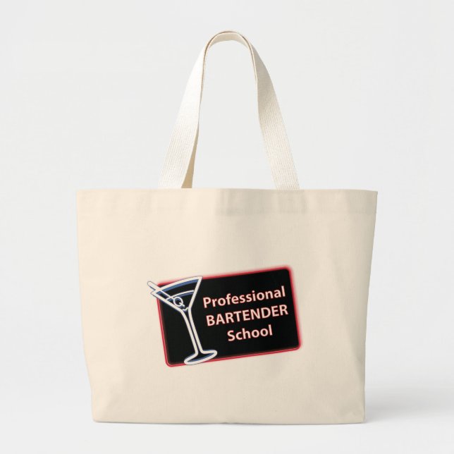 Bolsa Tote Grande Saco de Toque da Escola de Bartender Profissional (Frente)