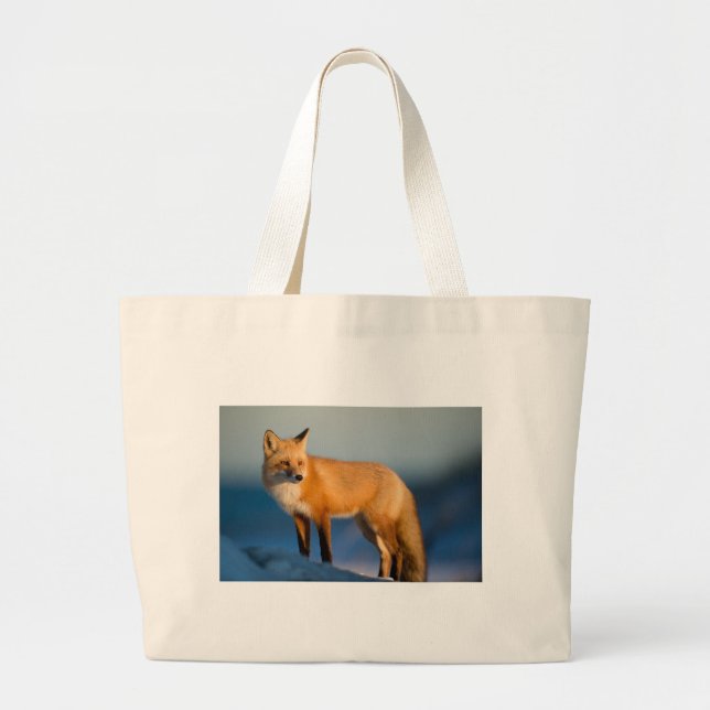 Bolsa Tote Grande Saco de Toque Grande da Raposa Marrom (Frente)