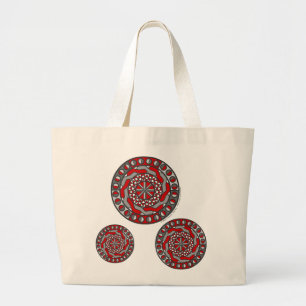 Bolsa Tote Grande Saco de Toques de Máquinas Vermelhas