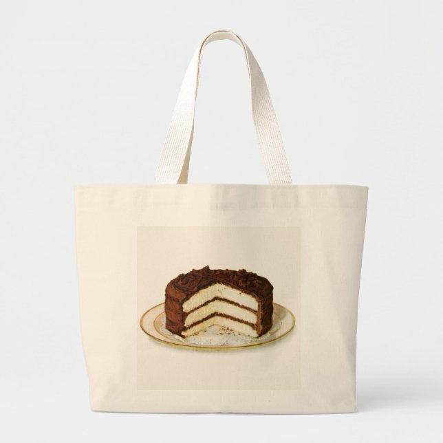 Bolsa Tote Grande Saco de Toques Grandes de Camada Forçada de Chocol (Frente)