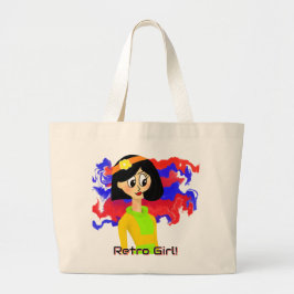 Bolsa Tote Grande Saco de Toques Grandes Médios da Rapariga Retro