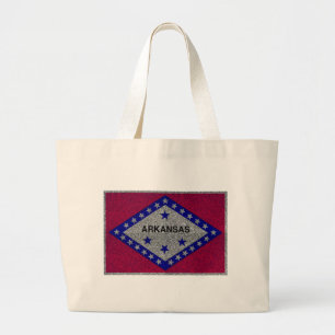 Bolsa Tote Grande Saco de toques jumbo com bandeira do Arkansas