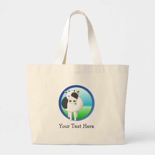 Bolsa Tote Grande Saco de Tota de Moo-Vaca (Frente)