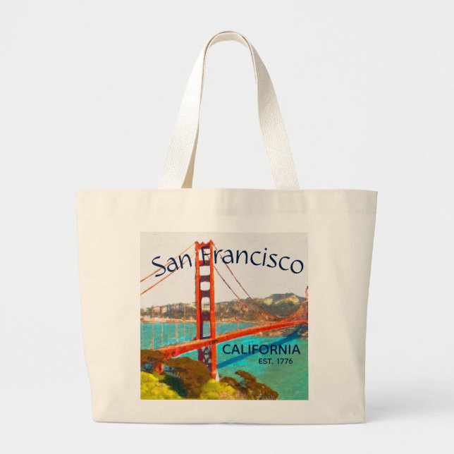 Bolsa Tote Grande Saco de Tota GoldenGate de São Francisco (Frente)