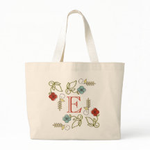 Saco de Tota Jumbo Flores Monogramas