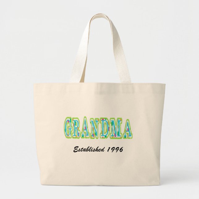 Bolsa Tote Grande Saco de Tote da Vovó Personalizada (Frente)
