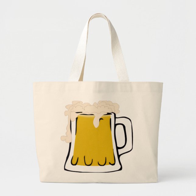 Bolsa Tote Grande Saco de Tote de Beer Mug (Frente)