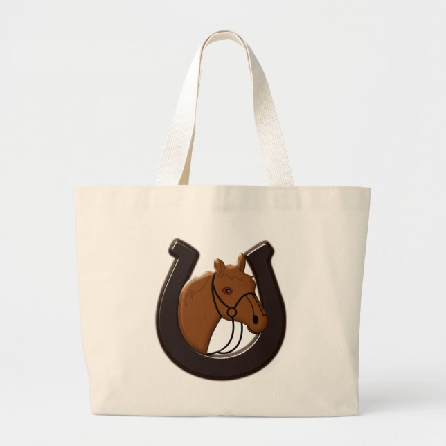 Bolsa Tote Grande Saco de Tote de Cabeça de Cavalo (Frente)