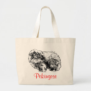 Bolsa Tote Grande Saco de Tote de Canvas Pequim