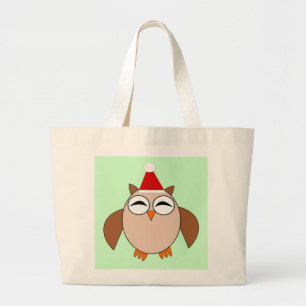 Bolsa Tote Grande Saco de Tote de Coruja de Natal