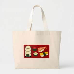 Bolsa Tote Grande Saco de Tote de Diversão Sushi