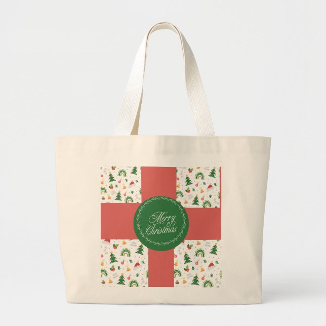 Bolsa Tote Grande Saco de tote de Natal para comprar (Frente)