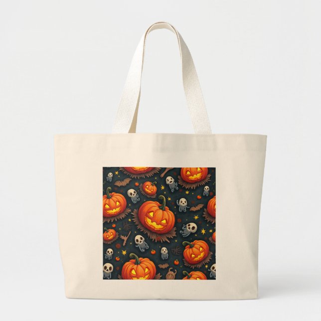 Bolsa Tote Grande Saco de Tote do Halloween (Frente)