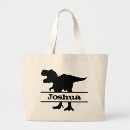 Bolsa Tote Grande Saco de Tote do Nome Personalizado do Dinossauro