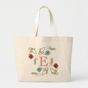 Bolsa Tote Grande Saco de Tote Jumbo das Flores Monogramas