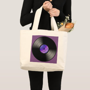 Bolsa Tote Grande Saco de Tote LP do Vinyl Record para o Lover Music