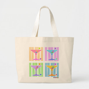 Bolsa Tote Grande Saco de Tote - Pop Retro Art Martinis