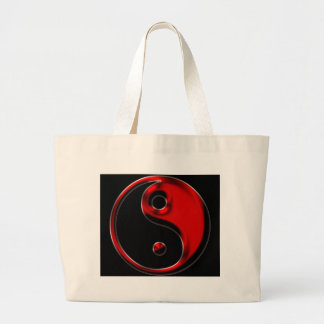 Bolsa Tote Grande Saco de Tote Yin Yang, vermelho e preto