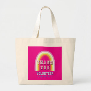 Bolsa Tote Grande Saco de Voluntário de Negócios Arco-íris Obrigado