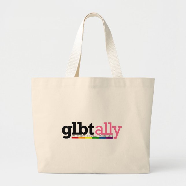 Bolsa Tote Grande Saco do aliado de GLBT (Frente)