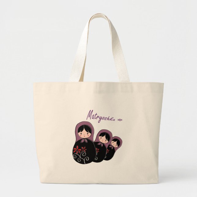 Bolsa Tote Grande Saco do clássico de Matryoshka (Frente)