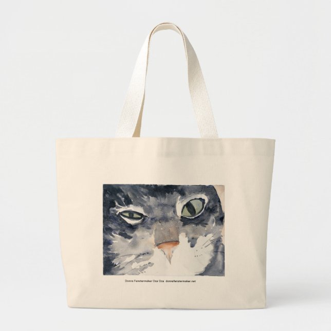 Bolsa Tote Grande Saco do gato do wow oca oca (Frente)