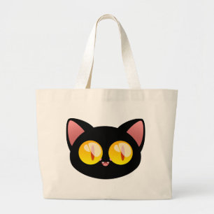 Bolsa Tote Grande Saco do gato preto do Dia das Bruxas
