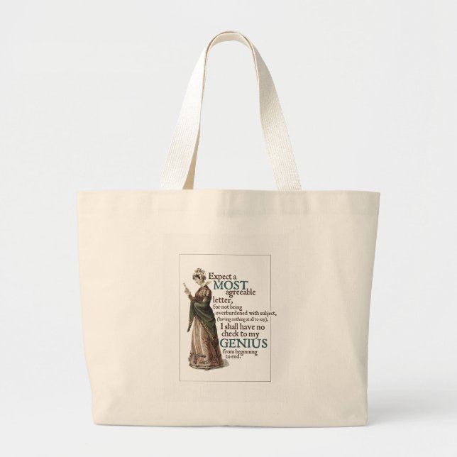 Bolsa Tote Grande Saco do gênio de Jane Austen (Frente)