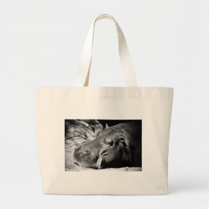 Bolsa Tote Grande Saco do hipopótamo