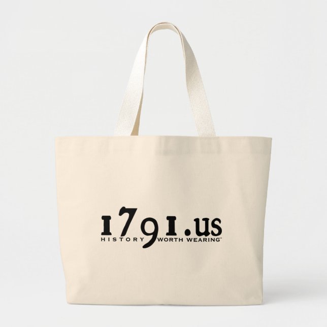 Bolsa Tote Grande saco do logotipo 1791.us (Frente)