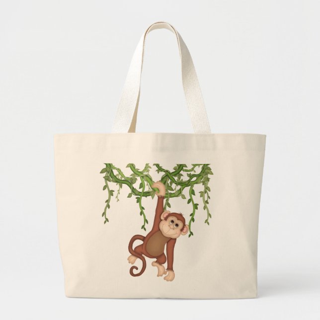 Bolsa Tote Grande Saco do macaco da selva (Frente)