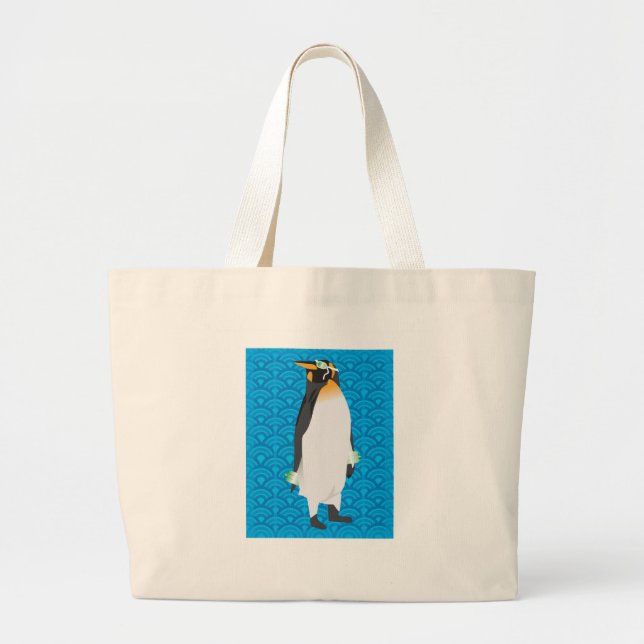 Bolsa Tote Grande Saco do pinguim da natação (Frente)