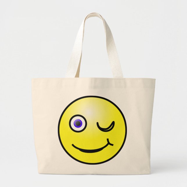 Bolsa Tote Grande Saco do Toque Amarelo Winking (Frente)