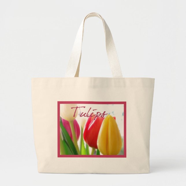 Bolsa Tote Grande Saco do TuLiPs (Frente)