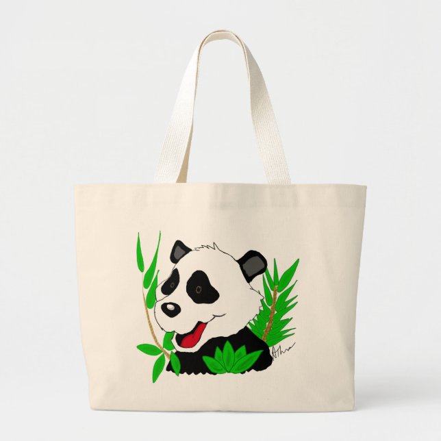 Bolsa Tote Grande Saco do urso de panda gigante (Frente)