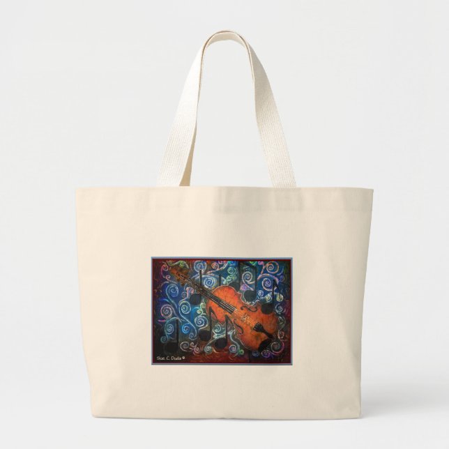 Bolsa Tote Grande Saco do violino do violino (Frente)