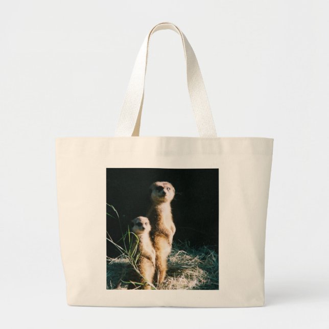 Bolsa Tote Grande Saco dos amigos de Meerkat (Frente)