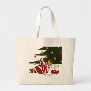 Bolsa Tote Grande Saco envolvido presente dos gatos